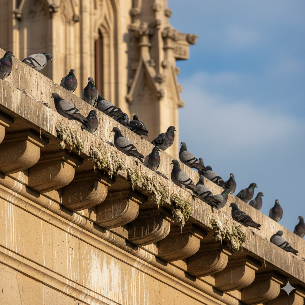 Signes d'infestation de pigeons